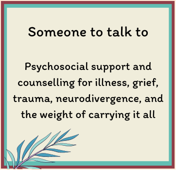 Someone to talk to Someone to talk to